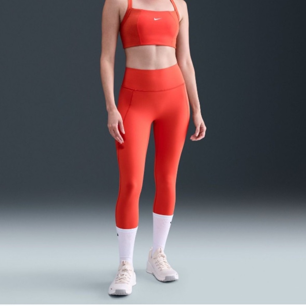 Nike Orange High-Waist Cropped Leggings